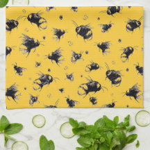 Köksduk - Cute Bee Tea Towel för vardagen