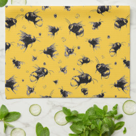 Köksduk - Cute Bee Tea Towel för vardagen Kökshandduk