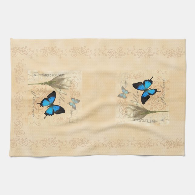 Köksduk Fjäril Papillon - Desert Bloom Kökshandduk (Horisontell)