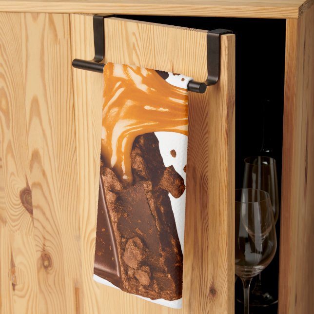 Köksduk i chokladkaramellfärg kökshandduk (Thirds Fold)
