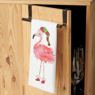 köksduk med flamingo kökshandduk