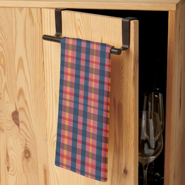 Köksduk med rutigt mönster kökshandduk (Thirds Fold)