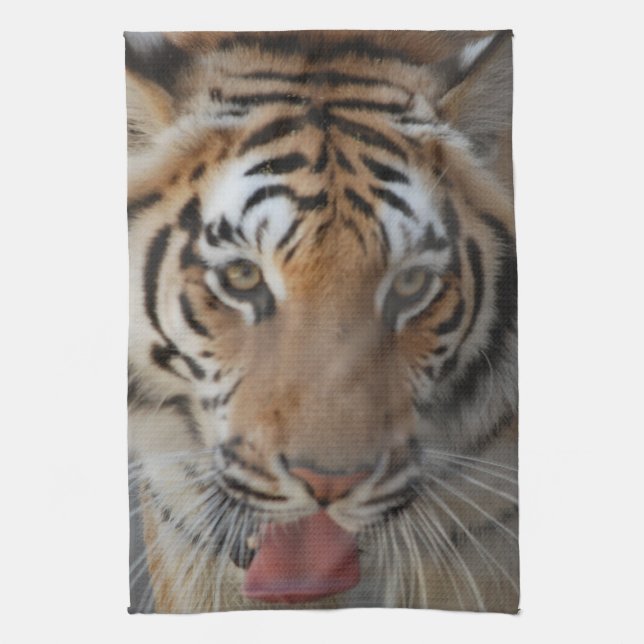 Köksduk med tigerkyssar kökshandduk (Vertikal)