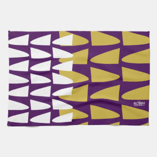 Köksdukar DooWop-design plum och senap Kökshandduk