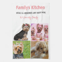 Köksdukar med foto och modern typografi