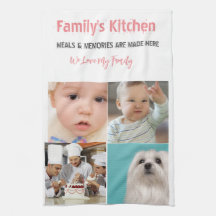 Köksdukar med foto och modern typografi