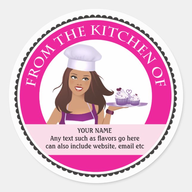 Köksetikett Bakery Professionell Design Runt Klistermärke (Framsida)