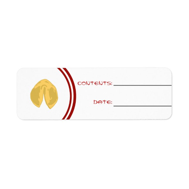 Köksetikett - Ta ut mat - Fortune Cookie Returadress Etikett (Framsidan)
