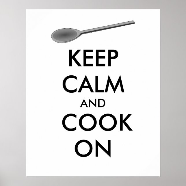 Köksgåvor, Behålla Lugn och Cook On Spoon Poster (Framsidan)