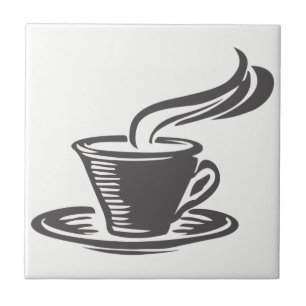 Köksgrafiklösning för Grått-kaffe Kopp Kakelplatta