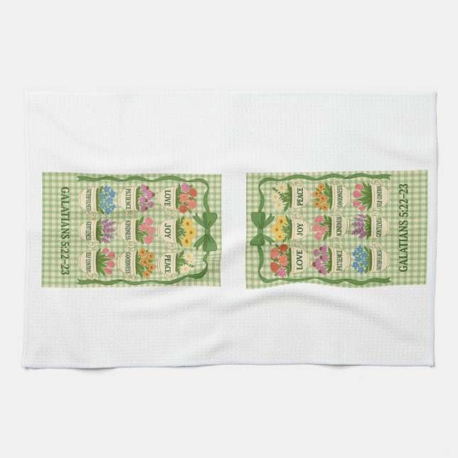 Kökshanddufrukt av Spirit Tea Kopp med blomma Kökshandduk (Horisontell)