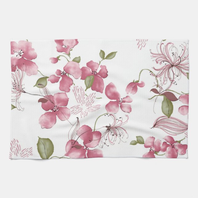 Kökshandduk/Blommigt Kökshandduk (Horisontell)