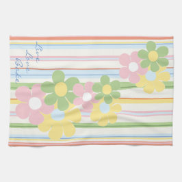 Kökshandduk "Flowers & Rand"