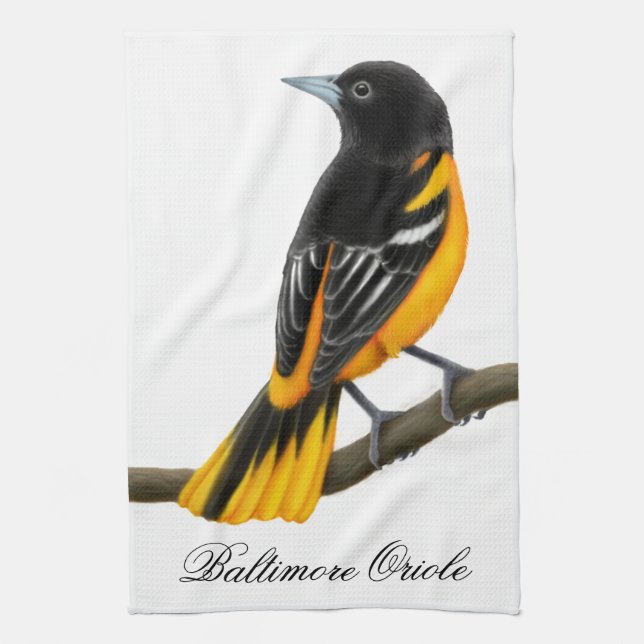 Kökshandduk för Baltimore Oriole vildfågel (Vertikal)