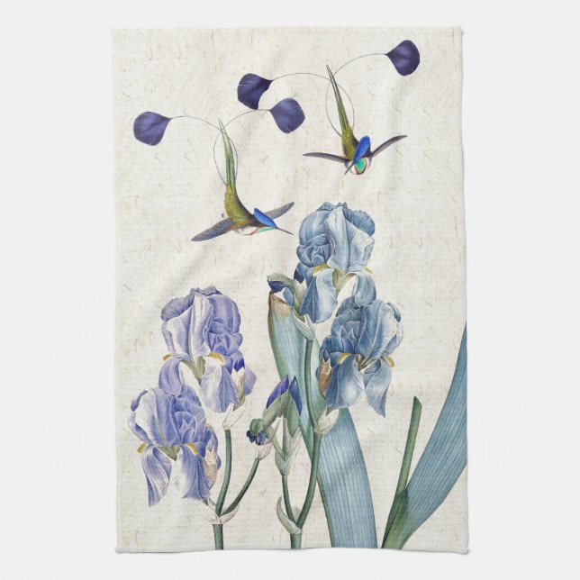 Kökshandduk för blomma för Iris för (Vertikal)