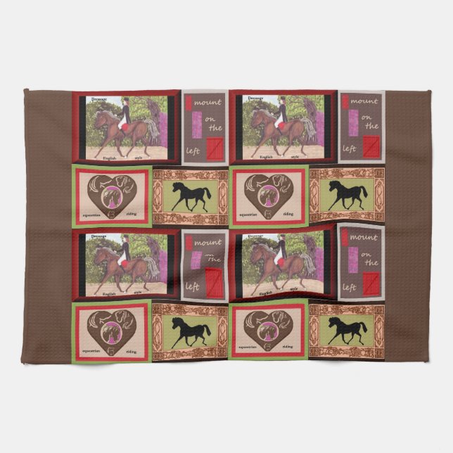 Kökshandduk för Dressagehästcollage (Horisontell)