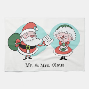 Kökshandduk för jultomten och Claus..