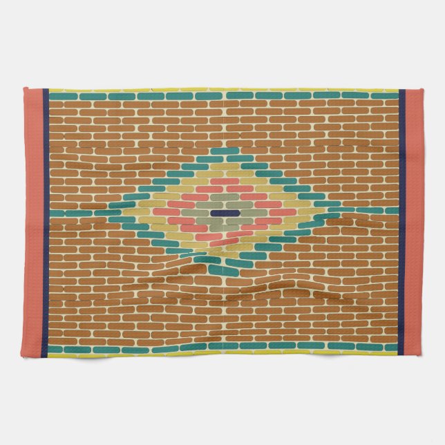 Kökshandduk för Jungle Diamond Mosaic-plattor i Ur (Horisontell)