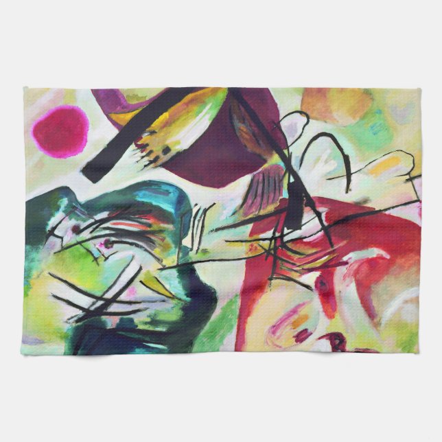 Kökshandduk för Kandinsky svartbåge (Horisontell)