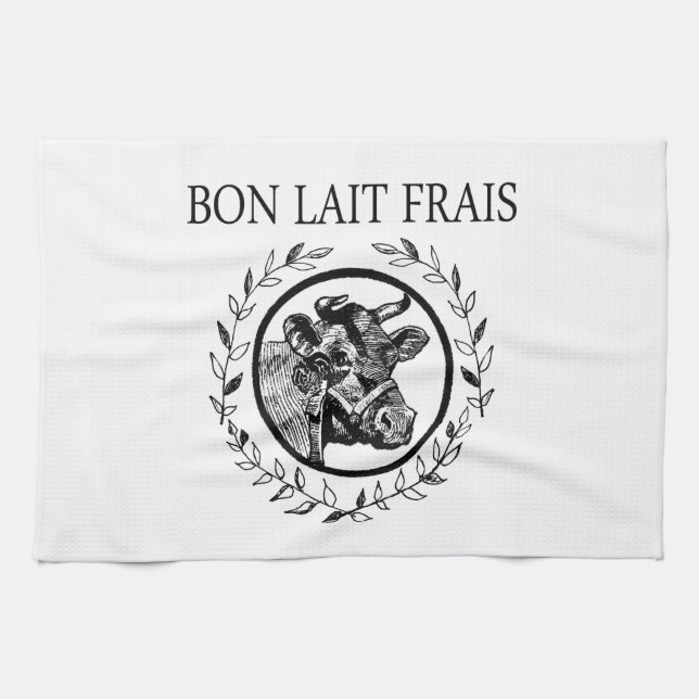Kökshandduk för mejeri för vintagedesign fransk, (Horisontell)
