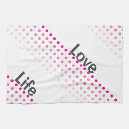 Kökshandduk för rosa polka