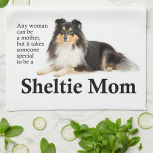 Kökshandduk för Tri-Färg Sheltie mamma