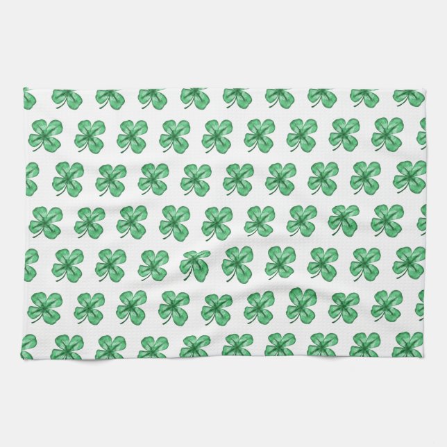 Kökshandduk i Shamrock-design (Horisontell)