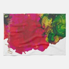 Kökshandduk (Magenta Flower)