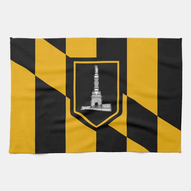 Kökshandduk med Flagga av Baltimore City, USA (Horisontell)