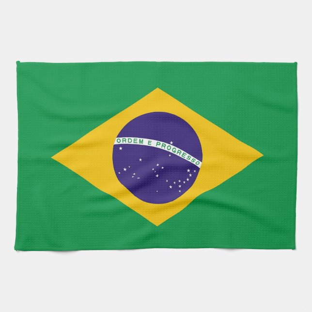 Kökshandduk med Flagga av Brasilien (Horisontell)