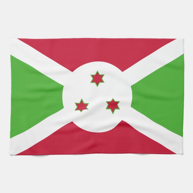 Kökshandduk med Flagga av Burundi (Horisontell)