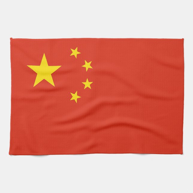 Kökshandduk med Flagga av China (Horisontell)