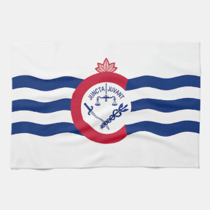 Kökshandduk med Flagga av Cincinnati City, USA