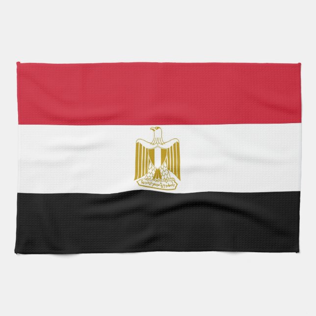 Kökshandduk med Flagga av Egypten (Horisontell)