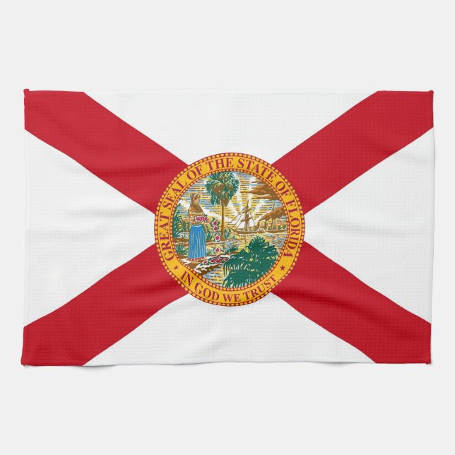 Kökshandduk med Flagga av Florida, USA (Horisontell)