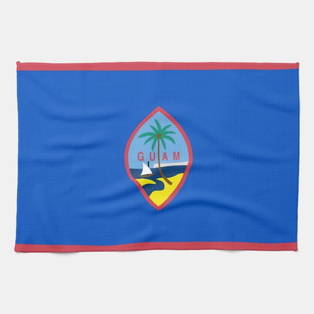 Kökshandduk med Flagga av Guam, USA (Horisontell)