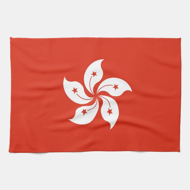 Kökshandduk med Flagga av Hongkong, China (Horisontell)
