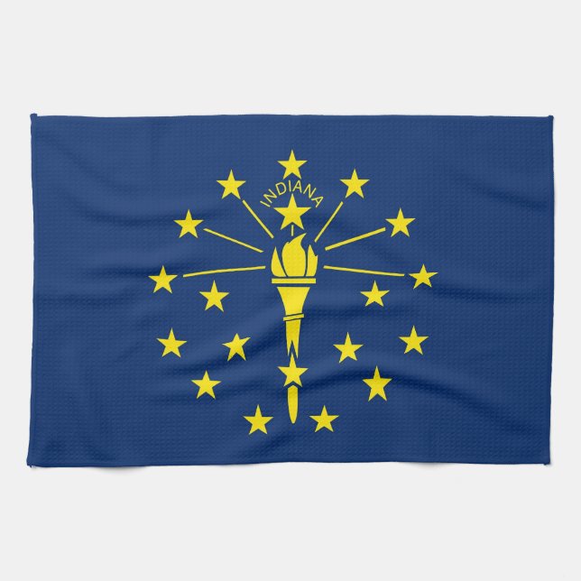 Kökshandduk med Flagga av Indiana, USA (Horisontell)