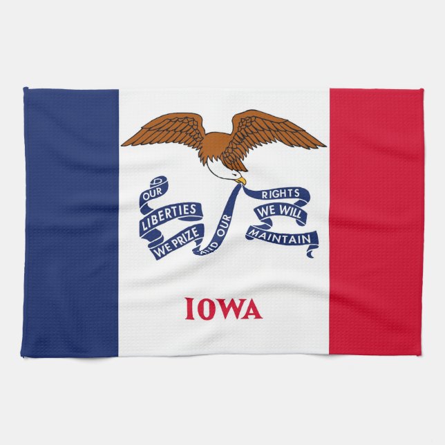 Kökshandduk med Flagga av Iowa, USA (Horisontell)