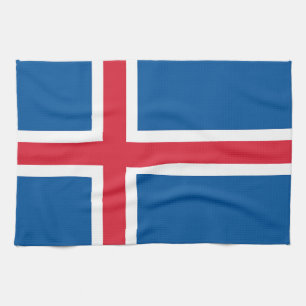 Kökshandduk med Flagga av Island