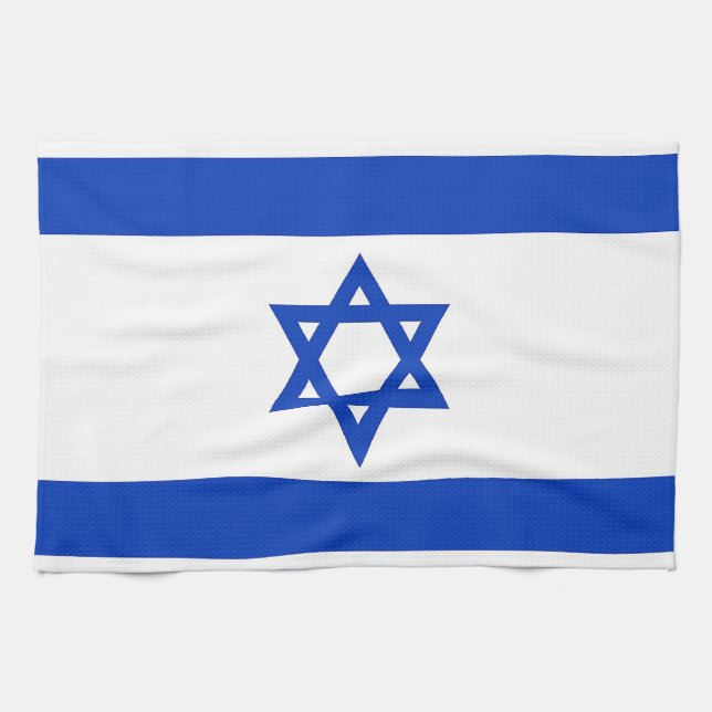 Kökshandduk med Flagga av Israel (Horisontell)