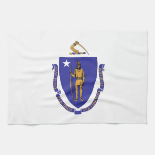 Kökshandduk med Flagga av Massachusetts, USA