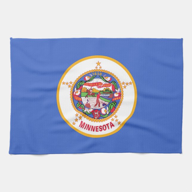 Kökshandduk med Flagga av Minnesota, USA (Horisontell)