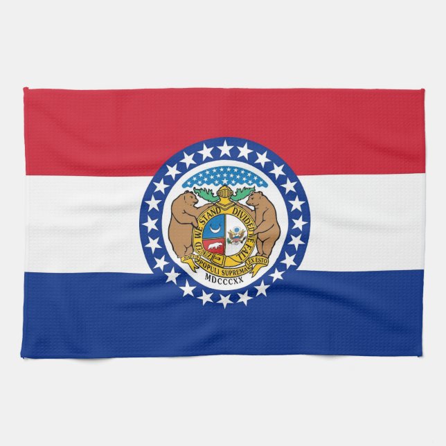 Kökshandduk med Flagga av Missouri, USA (Horisontell)