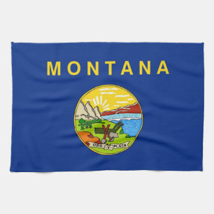 Kökshandduk med flagga av Montana, USA