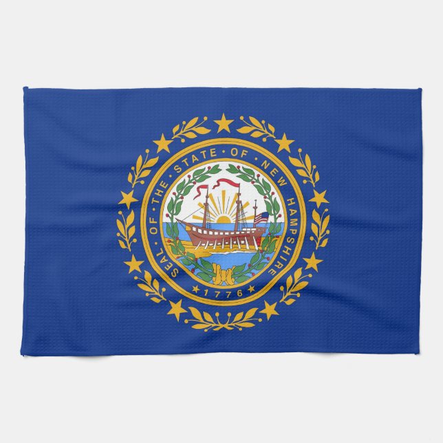 Kökshandduk med Flagga av New Hampshire, USA (Horisontell)