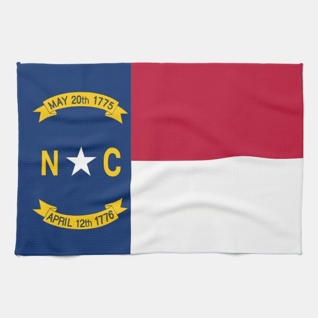 Kökshandduk med Flagga av North Carolina, USA (Horisontell)
