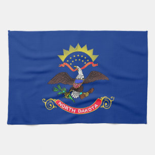 Kökshandduk med Flagga av North Dakota, USA