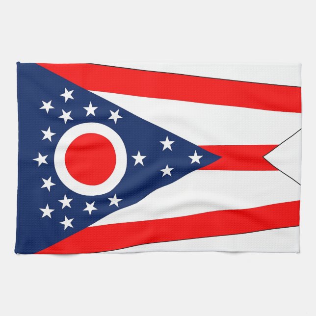 Kökshandduk med Flagga av Ohio, USA (Horisontell)