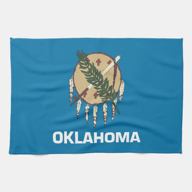 Kökshandduk med Flagga av Oklahoma, USA (Horisontell)